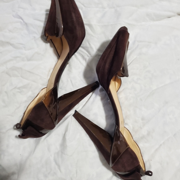 Shoes - Brown Suede and Patent Leather Prada Shoe